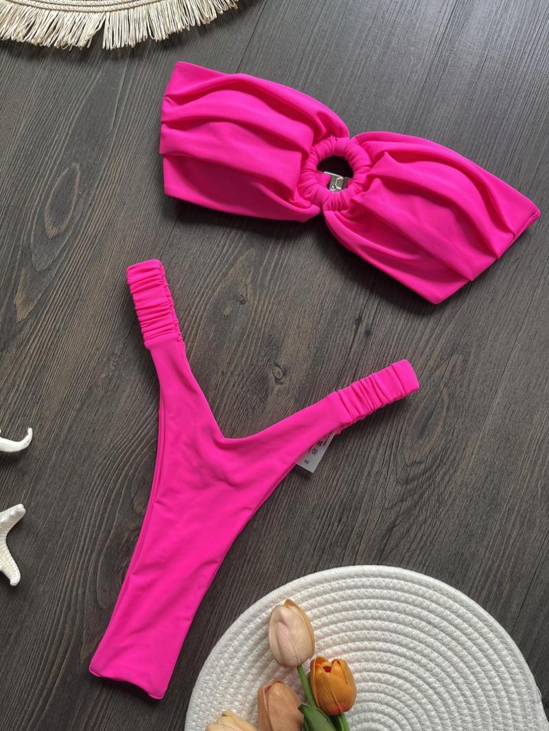 Product Introduction of Two-Piece Set Women's Bikini Set, Casual Swim Top & Swim Bottom Two-piece Swimsuit for Beach Holiday Vacation, Ladies Swimwear for All Seasons 4