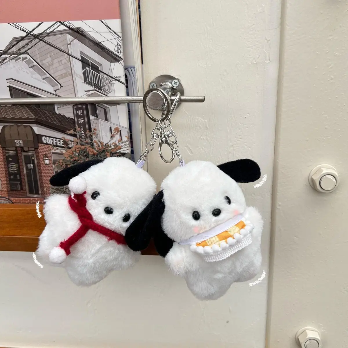 High Precision Blush Bib Pochacco Plush Pendant Student Backpack Pendant Sanrio Gift for Kids