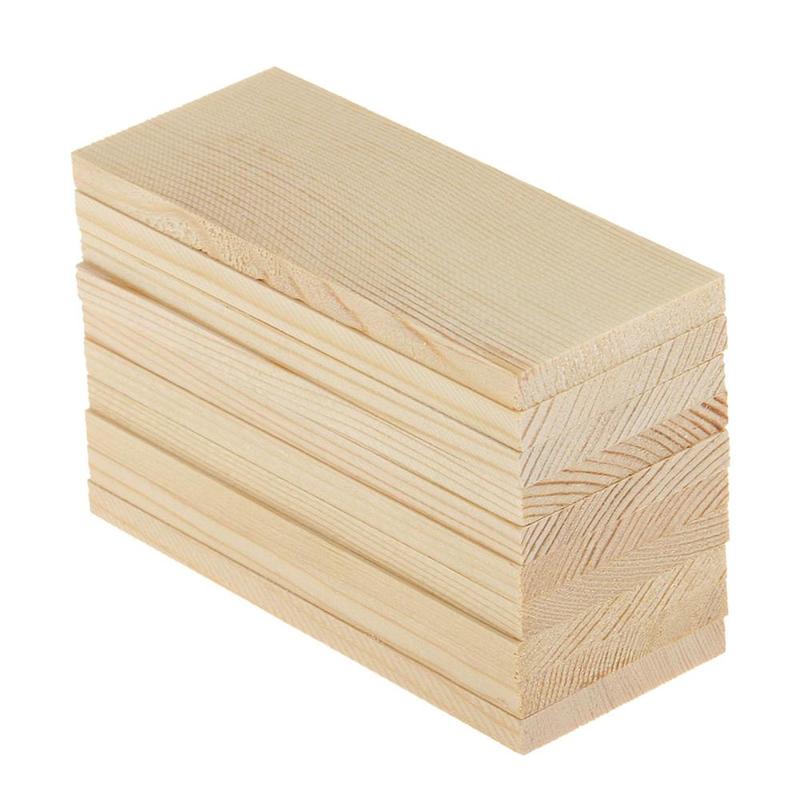 Bảng điều khiển hình chữ nhật bằng gỗ tự nhiên, Gói 10, 10cm, để làm mô hình và thủ công 8