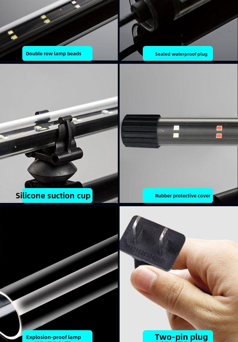 Product Introduction of Fish Tank Light LED Waterproof Lighting Aquarium Submersible Dragon Fish Light Super Bright Color Enhancing Small Tri-Color Fish Tank Light 23