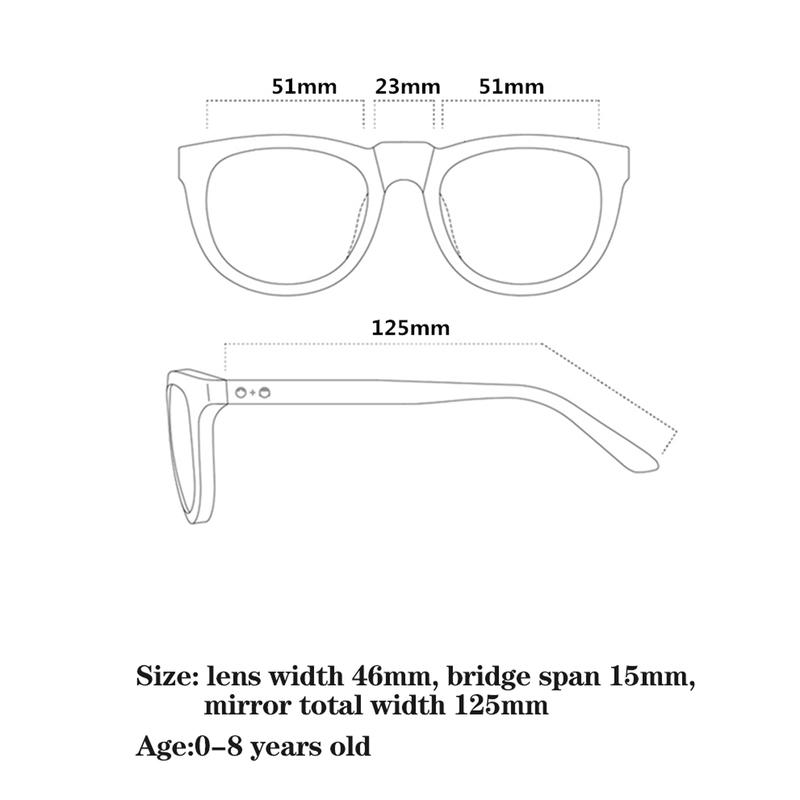 Product Introduction of Kids Sunglasses, Unisex Anti-UV Dark Glasses with Square Frame Decorative Tools for Outdoor Activities, Advised Age：0-8 Years 26