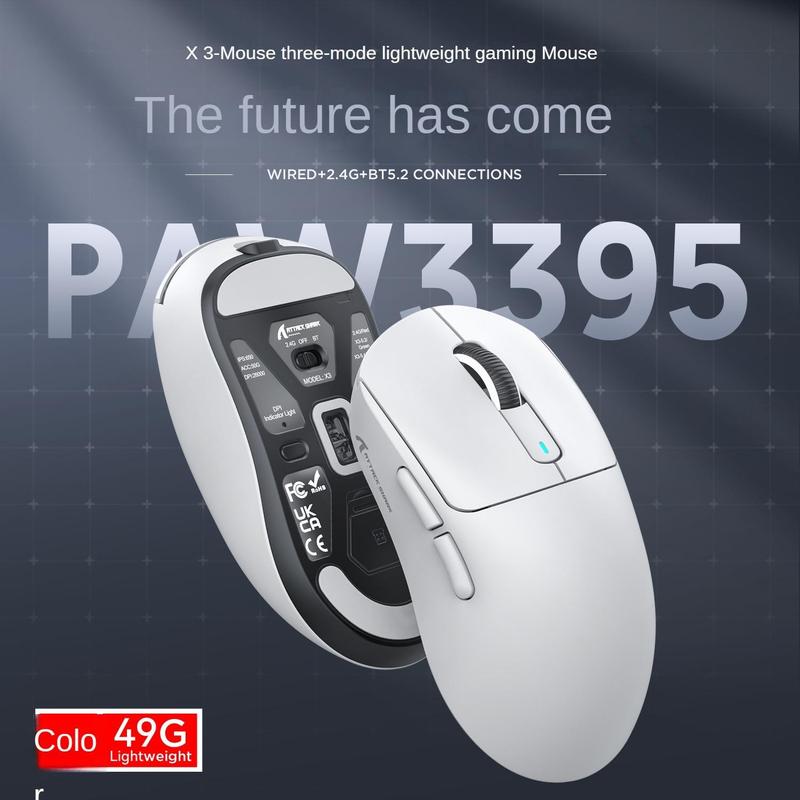 Product Introduction of Attack Shark X3 Wireless Gaming Mouse with Anti-slip Sticker, Rechargeable 3 Modes Wireless Mouse, Lightweight Mouse for Gaming, Office, Home, Gifts for Boyfriend 6