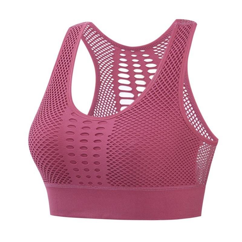 Product Introduction of Female High Shockproof Women Active Bra Quick-drying Breathable Yoga Bra Hollow Out Comfortable Yoga Top Vest Running 12