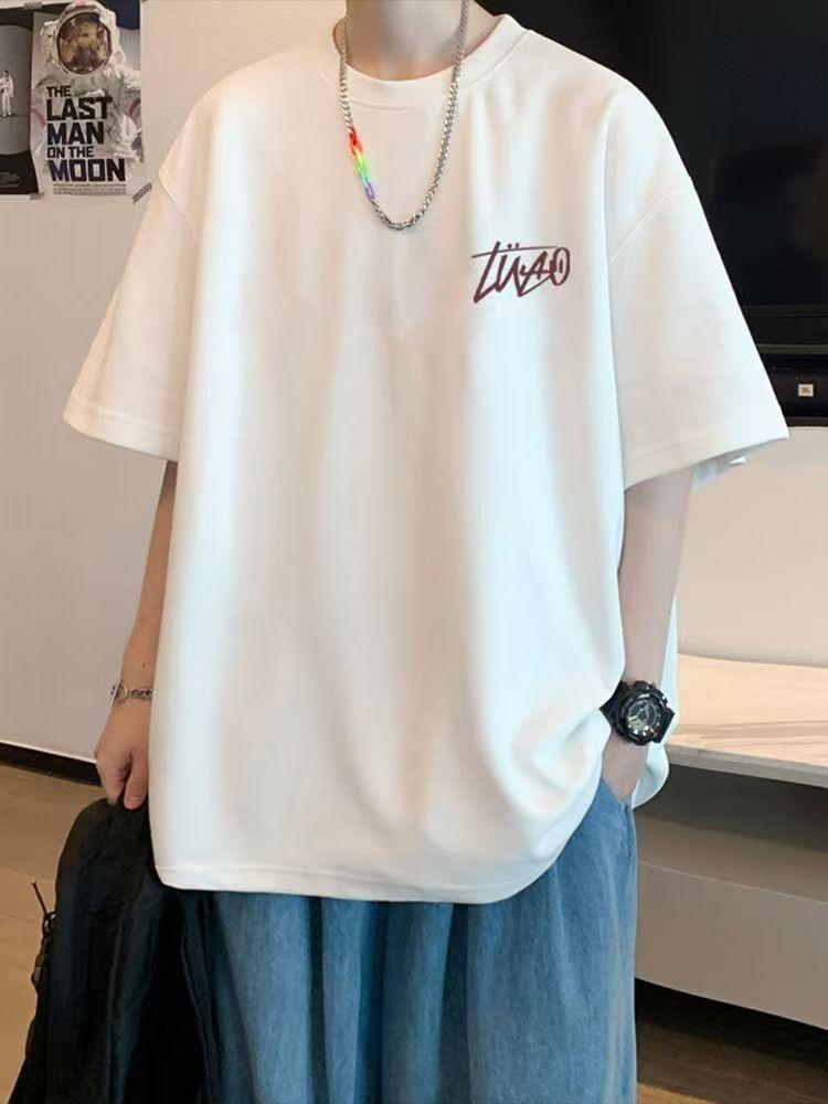 Product Introduction of N642 Milk Silk Double-Sided Short Sleeve 180g Five-Quarter Sleeve T-Shirt Black and White M-5XLP9 3