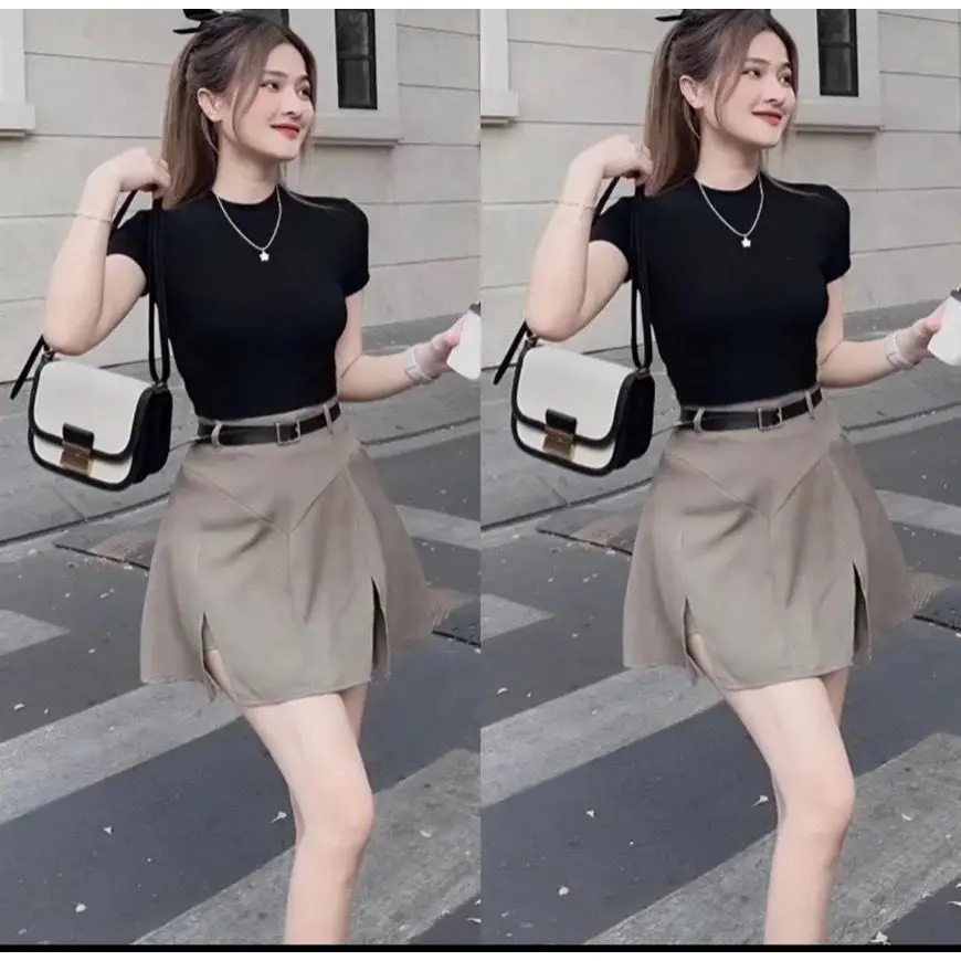 Áo Thun Gân Tăm Bigsize Cổ Tròn Nữ Xinh Đẹp Dễ Thương Giá Rẻ Freesize 50-95kg Women Top áo  thun  bigize đẹp Màu Nâu - 1047 | BigBuy360 - bigbuy360.vn