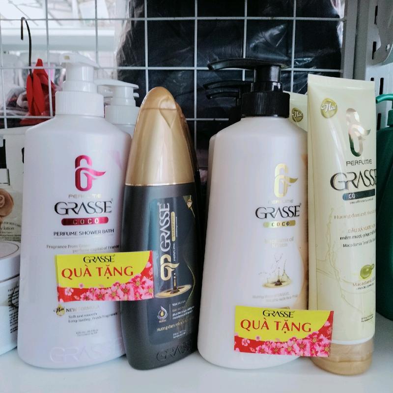 Bộ Combo Sữa Tắm, Dầu Gội và Dầu Xả Dưỡng Tóc Macca và Grasse daugo inam
