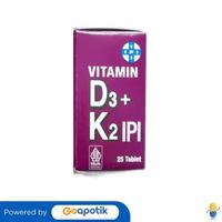 Gambar IPI VITAMIN D3 + K2 BOTOL 25 TABLET dari Apotek Berkah Utama Tangerang Selatan by GoApotik Kota Tangerang Selatan 1 Tokopedia