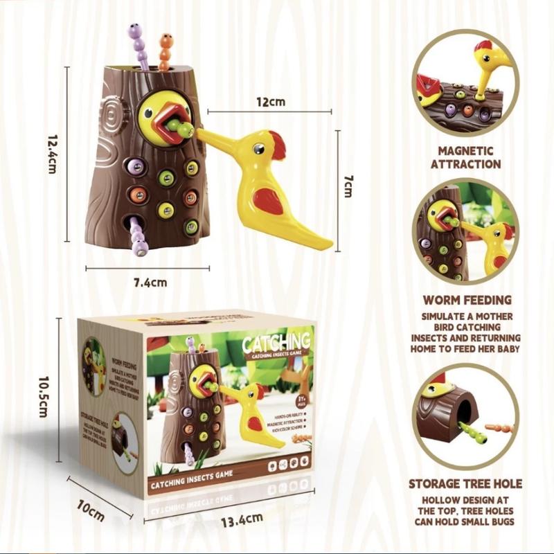 Bộ đồ chơi chim ăn sâu và gõ kiến bắt sâu cho bé phát triển trí tuệ Montessori 8