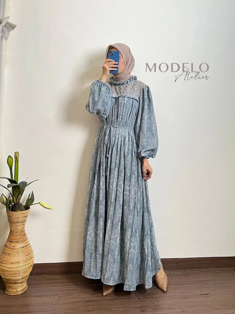 Ayunda Pleats Maxy | Gamis Plisket Motif / Dress Plisket Mewah Jumbo  / Gamis Viral / Modelo / Dress Ceruty Plisket / Gamis Ceruty Plisket / Fatunhijabs