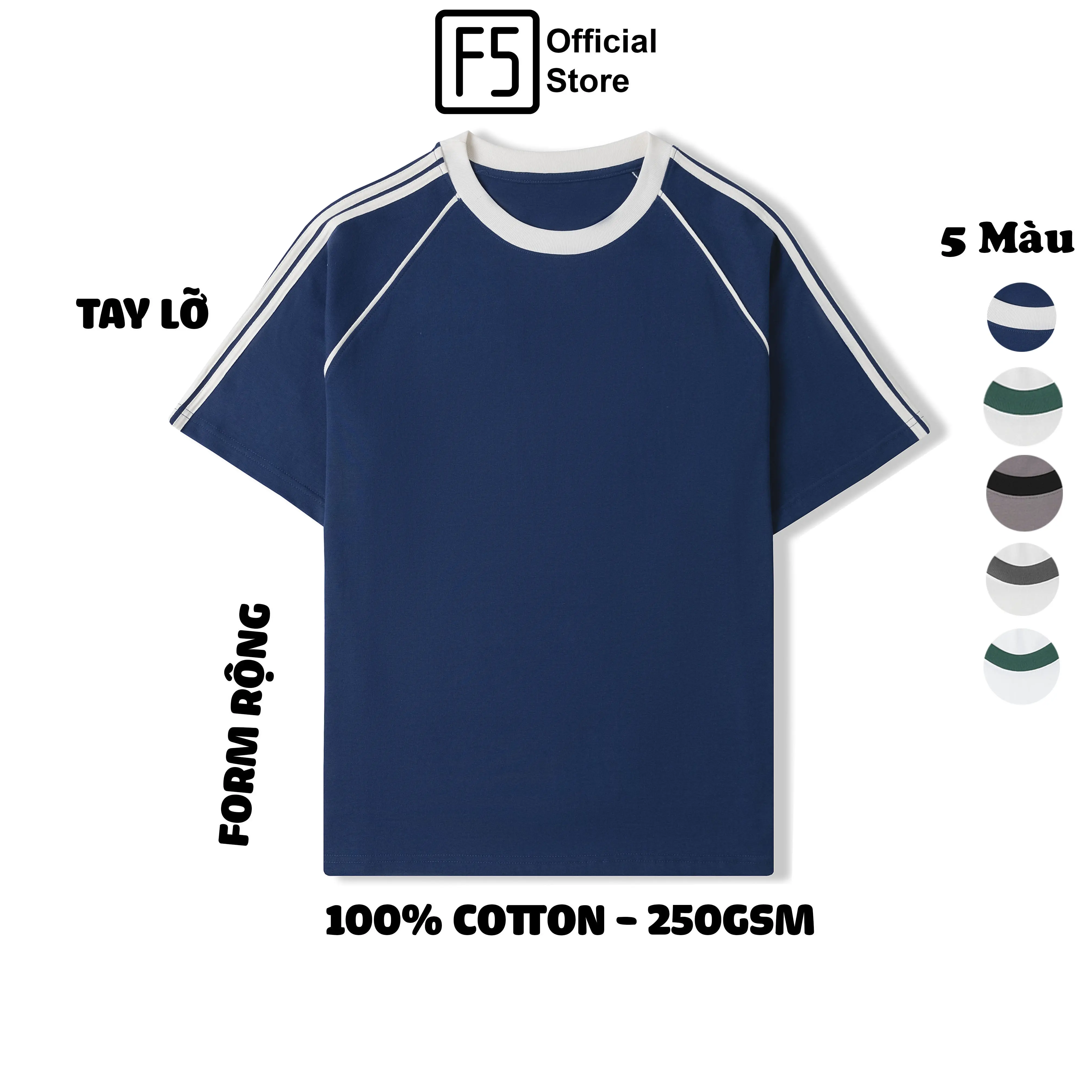 Áo thun nam nữ Raglan Line Oversize Basic Form rộng tay lỡ 250 GSM vải mịn cao cấp