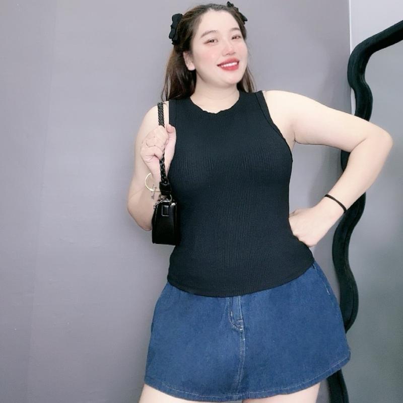 Áo thun ba lỗ bigsize nữ dáng croptop chất thun gân mềm mịn co giãn cho nàng chubby  - G4 7