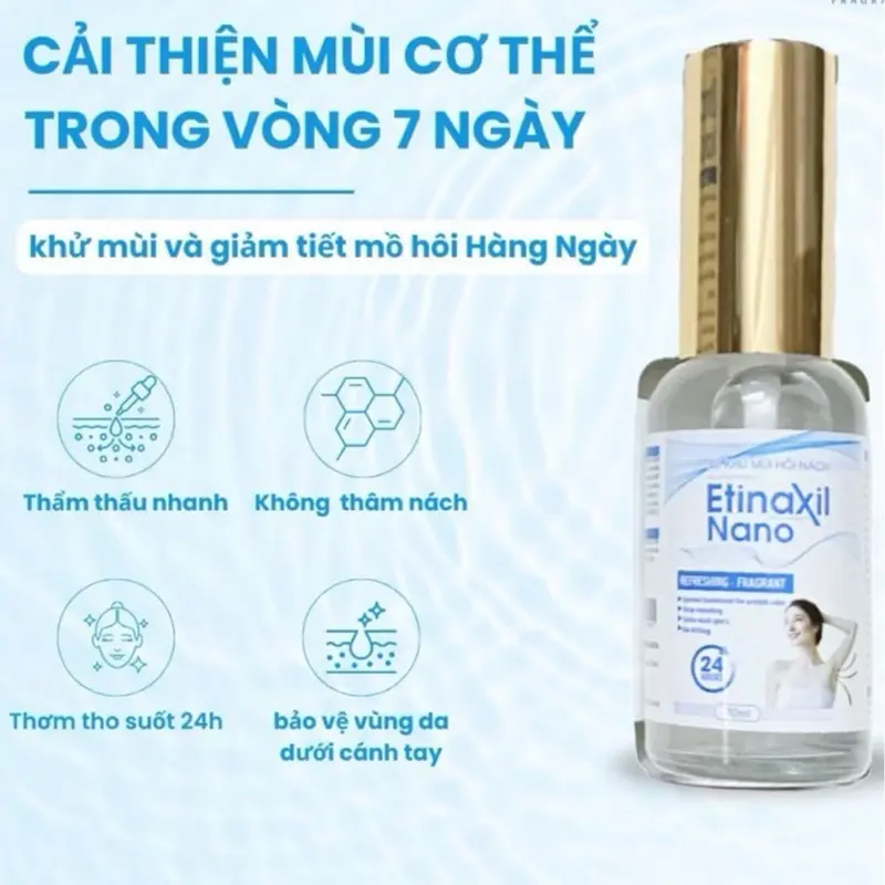Xịt Khử Mùi 2 trong 1 GLUTATHION ETINAXIL NANO 30ML - Khử Mùi Hôi Nách, Hôi Chân, Ngăn Tiết Mồ Hôi, Mùi Cơ Thể 24H 4