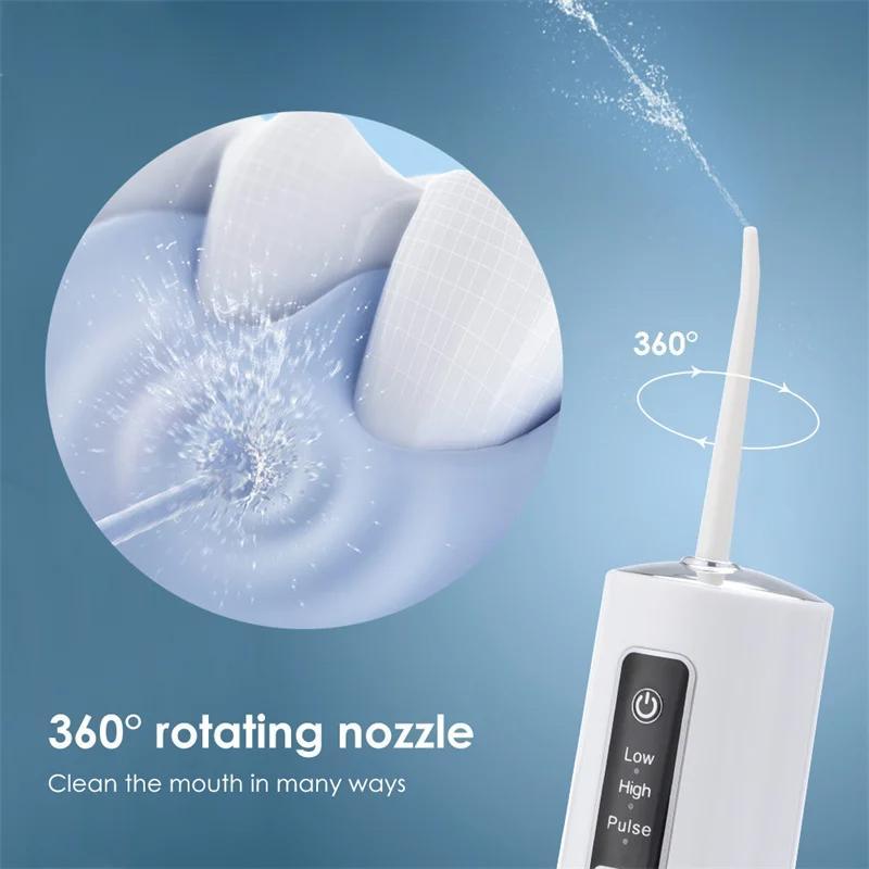 Portable Dental Water Flosser, 1 Set 4 Nozzles Oral Irrigators with Base Storage Design, Mouth Washing Machine, Personal Care Tool for Teeth Cleaning 6