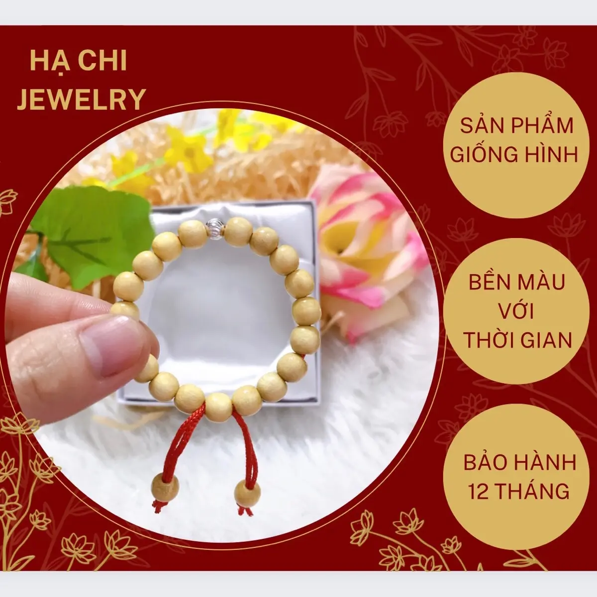 Vòng tay dâu tằm thêm 1 bi cho bé Vòng tay