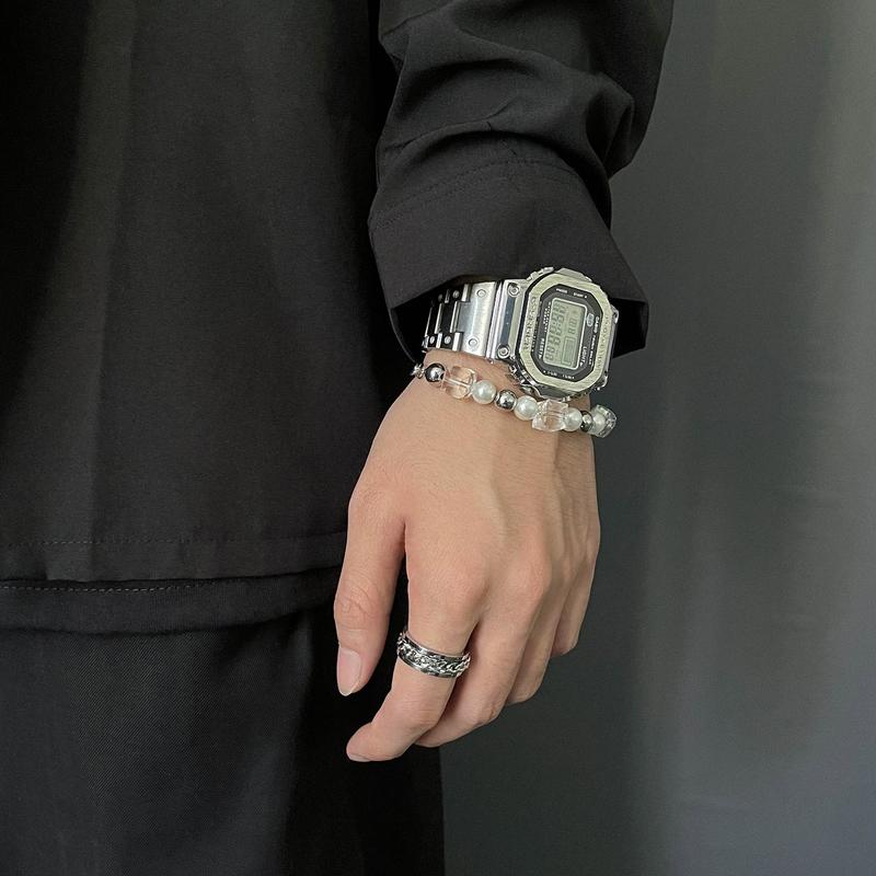 [Mua là mê, chê thì hoàn về] Vòng Tay Ngọc Trai Nam Nữ - Lắc Tay Titan Không Gỉ Kết Hợp Hạt Đá Basic Unisex TAVI SUTIO 2