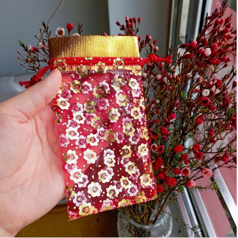 Sỉ 50 túi lộc đỏ, vỏ túi thơm, túi đựng vòng dâu, gạo muối, đồ phong thủy