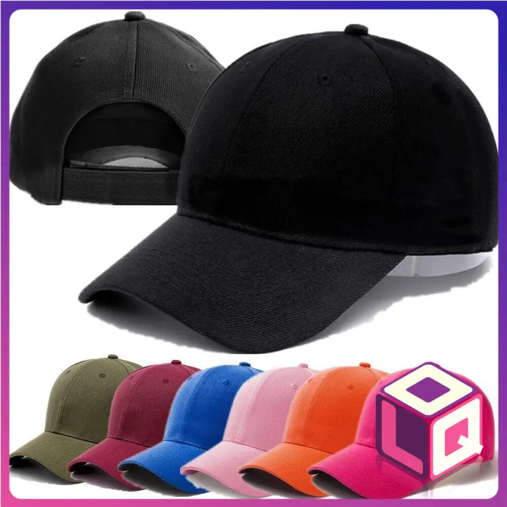 [LQ ONLINE] Sports Topi Baseball Single Colour Cotton Brush Baseball Cap / Solid Color Baseball Cap Multicolor Men Women Visor Hat Adjustable Nylon Fastener Tape Casual Hip Hop Caps Topi Sukan Lelaki Perempuan Kanak-kanak
