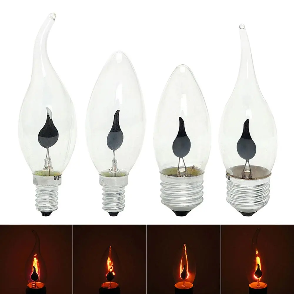 Bóng Đèn Led Edison, Cổ Điển, Kiểu Nến, Hiệu Ứng Ngọn Lửa, 3W, AC 220V, Thích Hợp Cho Gia Đình, Chiếu Sáng Trang Trí, Bóng Đèn Nến Ampoule