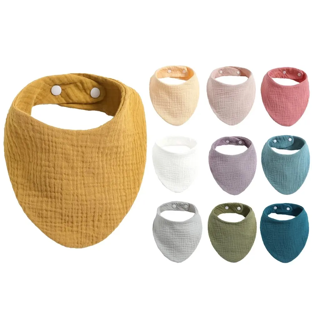 Baby Bibs Infant Cotton Bib Newborn Solid Color Triangle Scarf Feeding Saliva Towel Bandana Burp Cloth Boys Girls Shower Gift