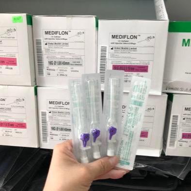 Hộp 100 cây kim luồn tĩnh mạch Mediflon, có cổng tim thuốc 6