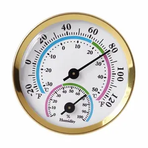 Thermometer Higrometer Analog Full Metal Alat Ukur Suhu dan Kelembapan