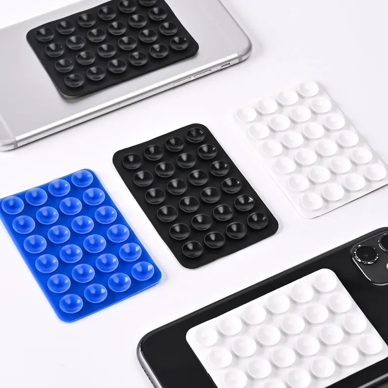 Silicone Sucker Mobile Phone Holder Universal Universal Single-Sided Square 24-Piece Mobile Phone Silicone Sucker for Adsorption Glass Window