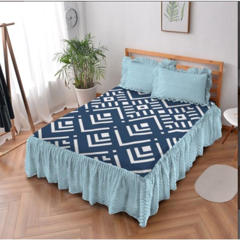 SPREI DELUXE RUMBAI 180X200 BANTAL 2 GULING 2 5