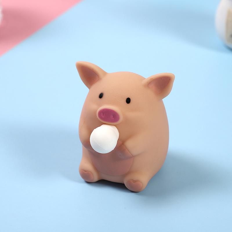 Product Introduction of Decompression and Spitting Pig Cute Blowing Bubble Squeeze Duck Decompression Vent Children Toys Pig Spitting Bubble Squeezing Toy 3