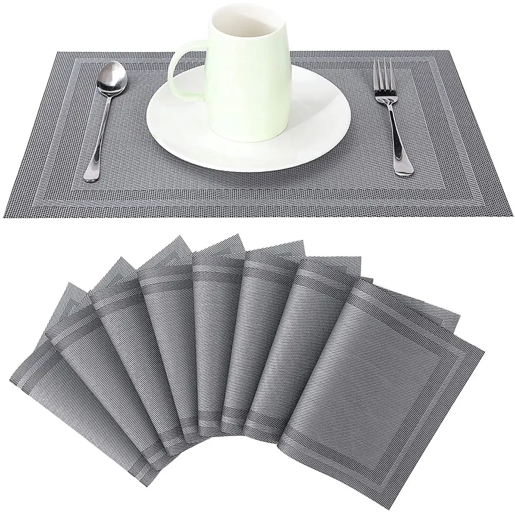 Elegant Table Placemats PVC Waterproof Dining Table Kitchen WISECHOICE