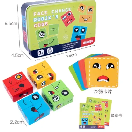 Mainan Edukasi FACE CHANGE RUBIK'S CUBE (TANPA BELL) / Mainan Ekspresi Anak / Face Changing Cube 6