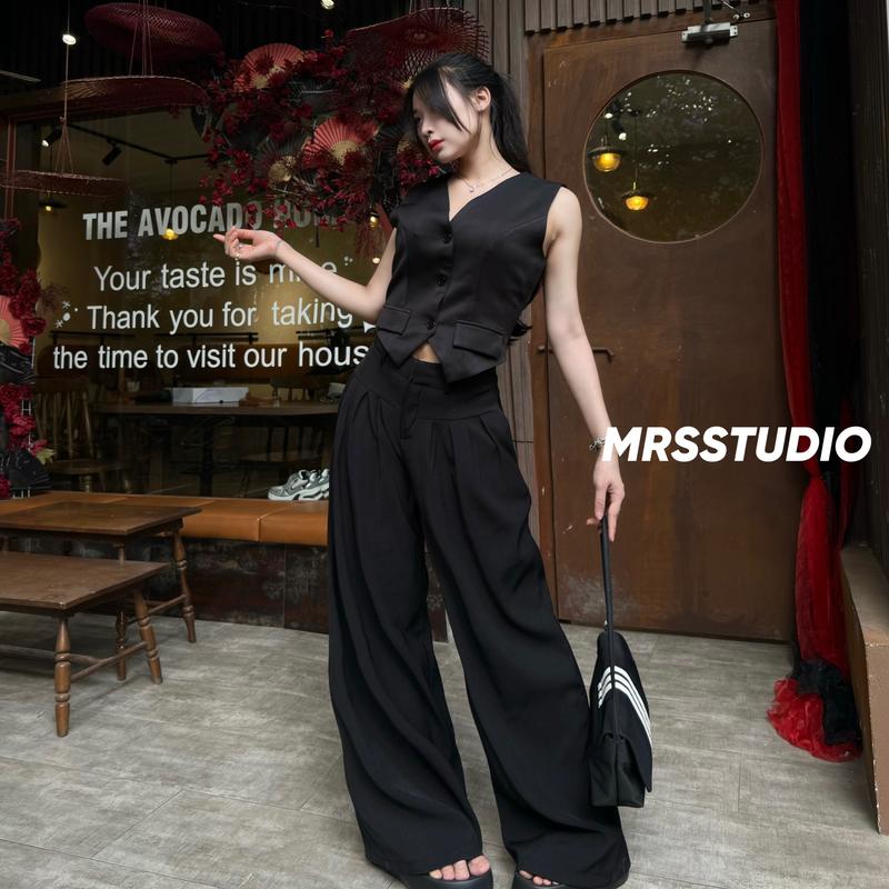 Áo Vest nữ sát nách MRS thiết kế mới MRA110G tôn dáng Women Nhung Top Jean Voi Kem