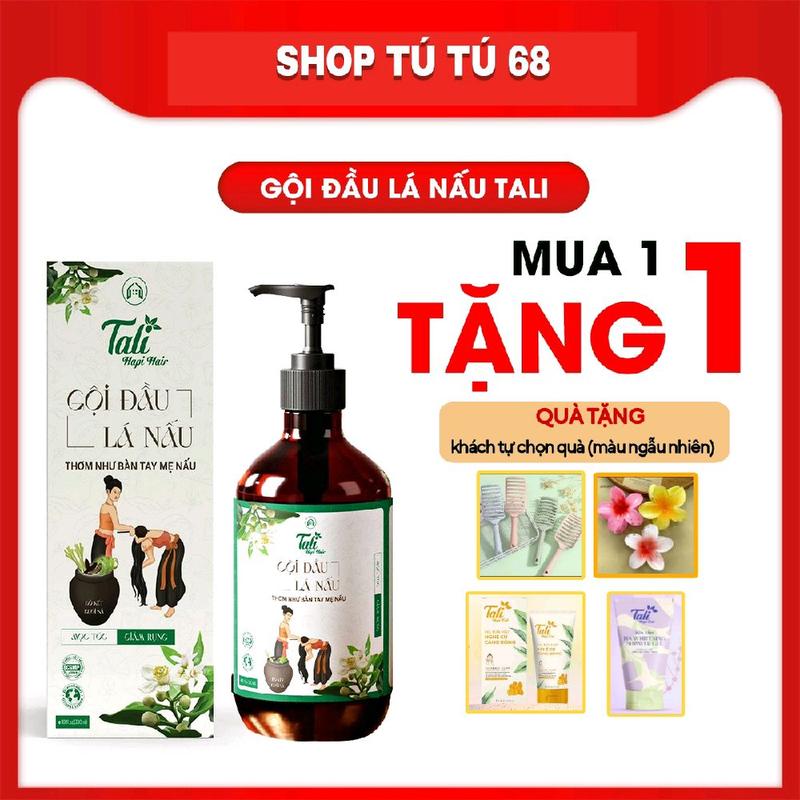 DẦU GỘI ĐẦU LÁ NẤU Tali - Dầu gội thuần thiên nhiên làm mượt tóc, sạch gàu, giảm rụng, tóc mọc nhanh hơn (chai 300ml)