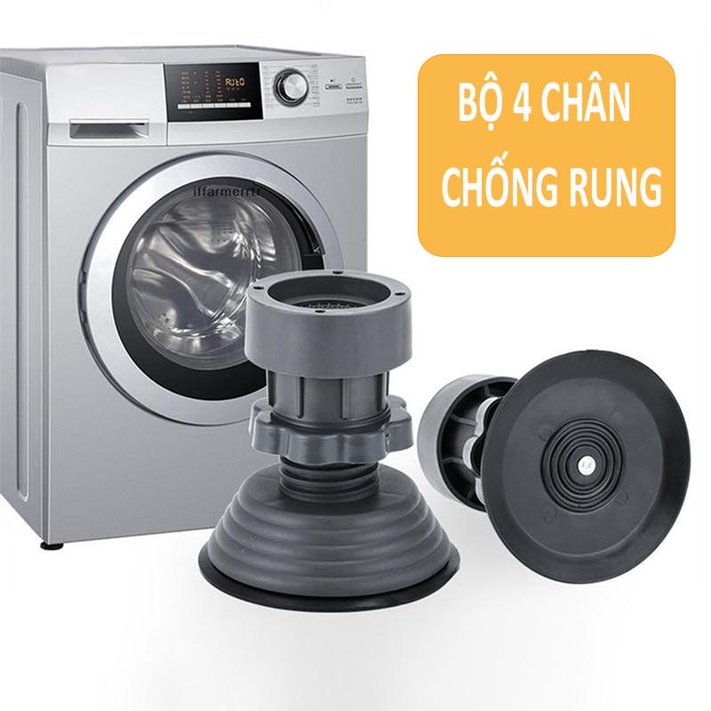 Bộ 4 Chân Chống Rung Cho Máy Giặt, Tủ Tạnh - Tăng Giảm Chiều Cao, Đế Cao Su Chống Rung, Chống Trượt Tối ưu