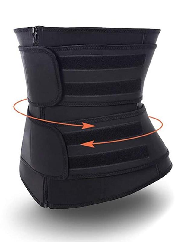 Women's Solid Zip Front Waist Trainer, Corset, Trimmer Belt, Waist Cincher, Tummy Control Shaper, Waist Trimmer, Yoga & Fitness Equipment, Please Purchase One Size Smaller 5