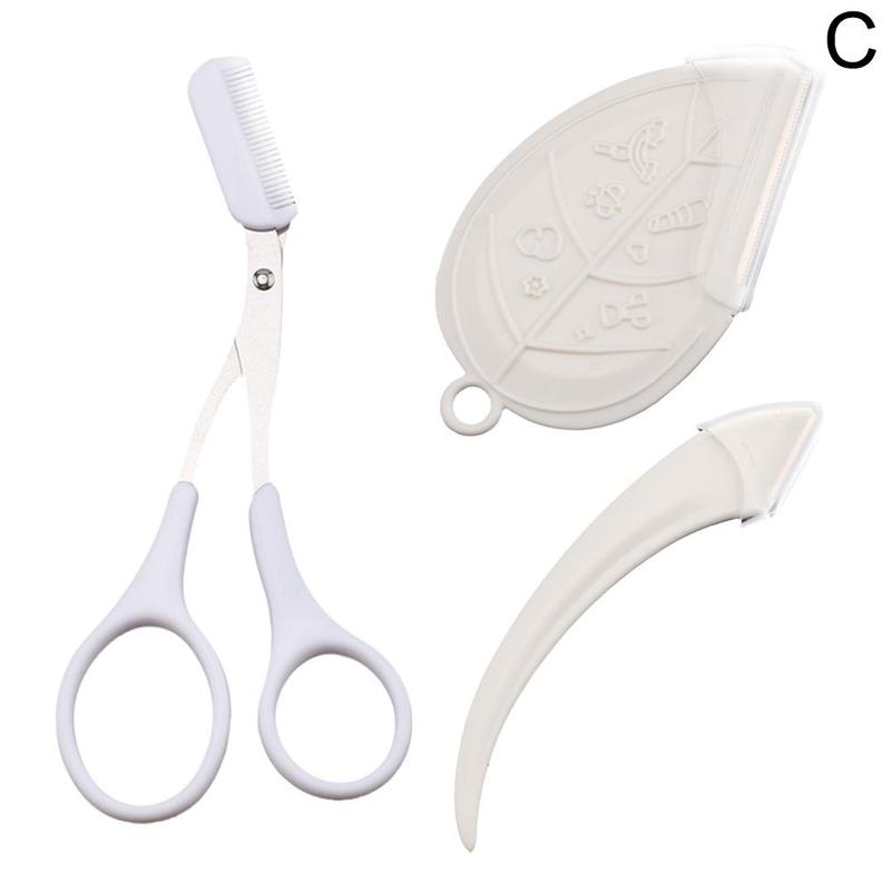 Product Introduction of Buy 1 Get 2 Free Curved Eyebrow Trimmer Facial Eyebrow Scissors With Comb Stainless Steel 30