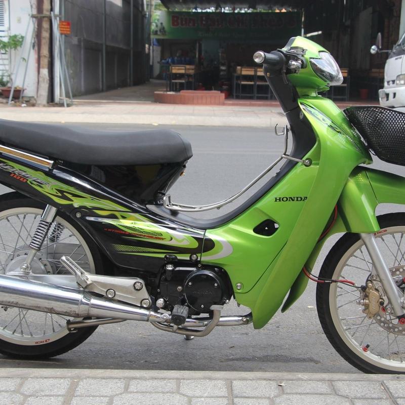 Nhãn dán xe wave nhỏ xanh đen decal 3 lớp độ bám dính cao tem chế