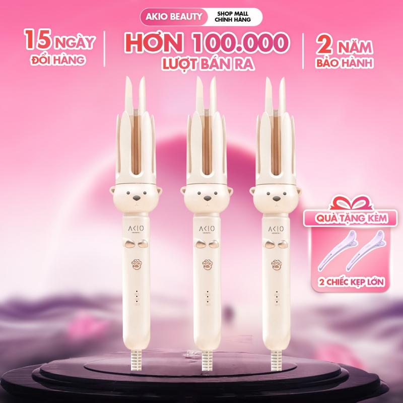 Máy uốn tóc xoăn tự động 28mm và 32mm AKIO phủ Ceramic phiên bản 2024 Uốn xoăn nhiều kiểu tóc