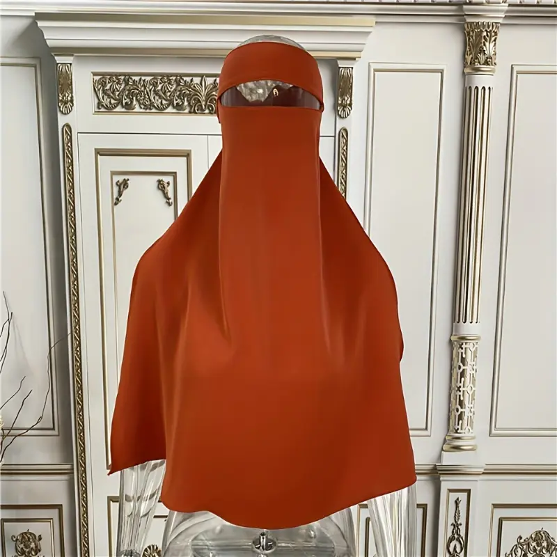 Solid Color Back Tie Hijab Ramadan Head Scarf Casual Breathable Mask Head Wraps Turban Face Covering For Women 4