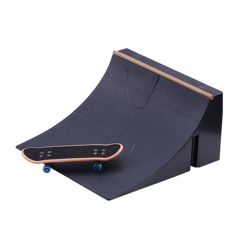 Skate Ramp Mini Training Skating Board Black Finger Skateboard for Children Indoor Home Toy Ramp Stairs Venue Combination Funny 2