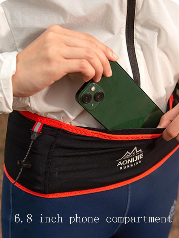 Unisex Running Belt Bag with Soft Water Bottle, Contrast Binding Waist Belt Bag, Sports Belt Bag for Running Jogging Traveling Exercising 3