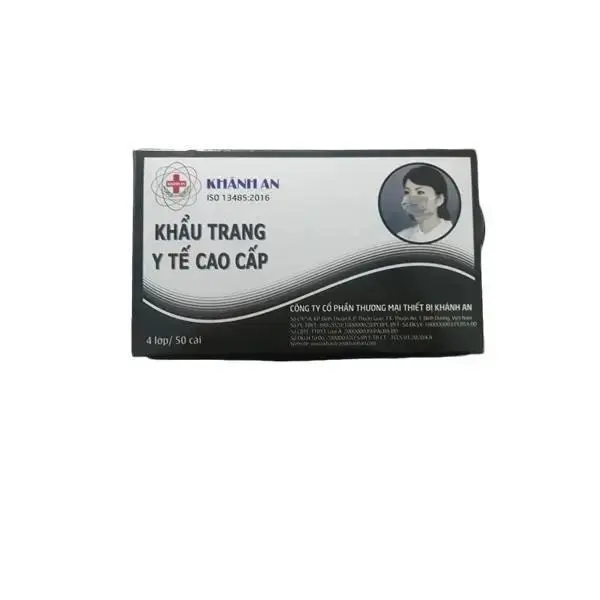 Khẩu trang y tế Khánh An 4 lớp kháng khuẩn chống bụi mịn chống tia UV hộp 50 cái