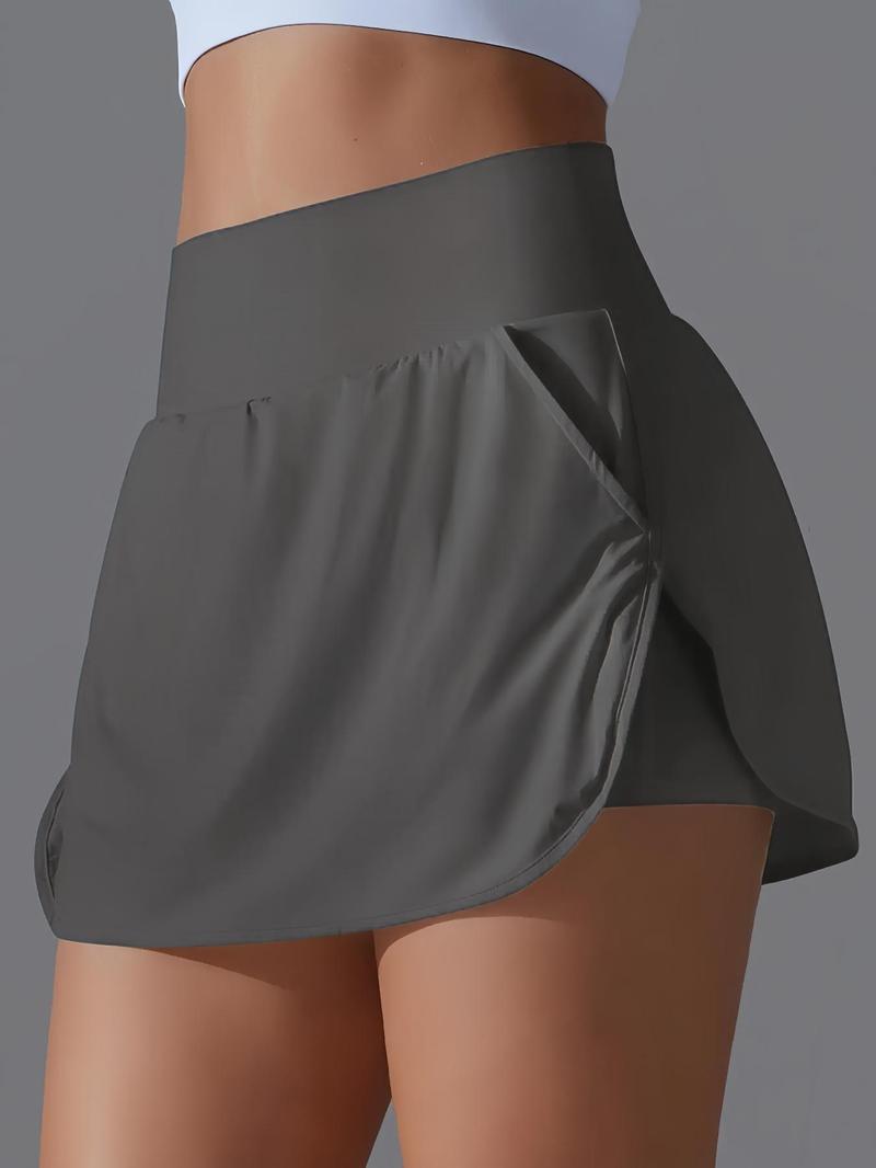 Product Introduction of Women's Solid Color Pocket Sports Skort, High Stretch Quick-drying Skort for Golf, Ladies Sportswear for Indoor Outdoor Wear, Gym Wear 6