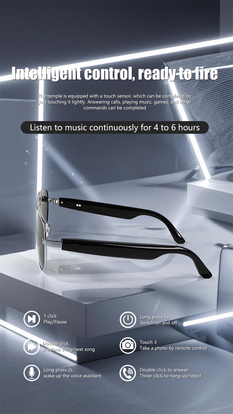 Product Introduction of Original JT-GS02 Intelligent Sunglasses AI Audio Bluetooth Smart Glasses UV400 Polarized Lens Voice Calling Outdoor Eyeglasses 12