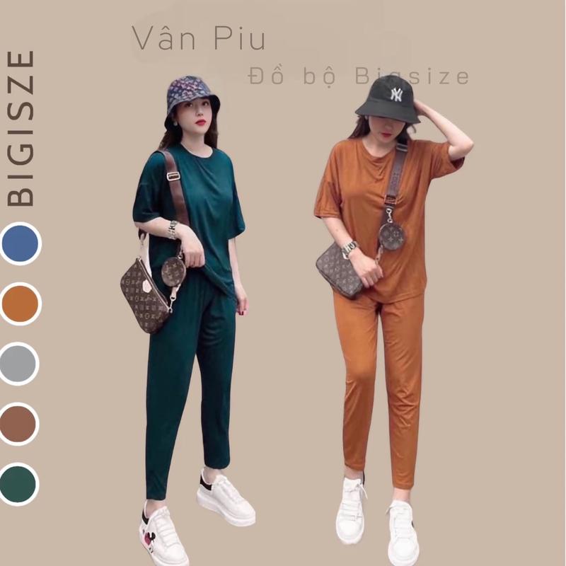 Mã {001} SET QUẦN DÀI TAY NGẮN TÀ VẠT BẦU THUN LẠNH [45-90KG] Top Quần Áo Nữ 【 đơn   885 xanh biển đầu ời trang