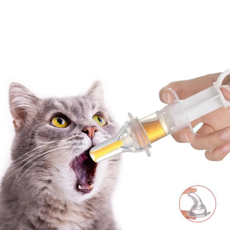 Syringe feeder Oral Syringe for Newborn Pet to drink water to feed Kitten Puppy cat dog water to prevent choking