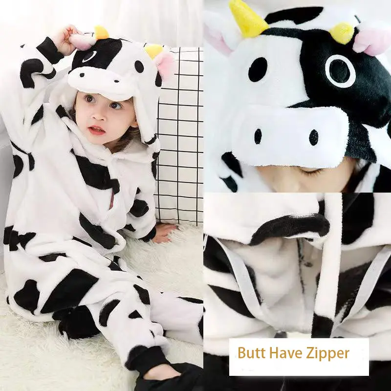 Kigurumi Onesie Trẻ Em, Cho Bé Trai Và Bé Gái, Bộ Đồ Ngủ Khủng Long, Làm Bằng vải nỉ, Bộ Đồ Ngủ Khâu Cho Trẻ Em, Đồ Ngủ Động Vật, Đồ Ngủ Gấu Trúc Mùa Đông