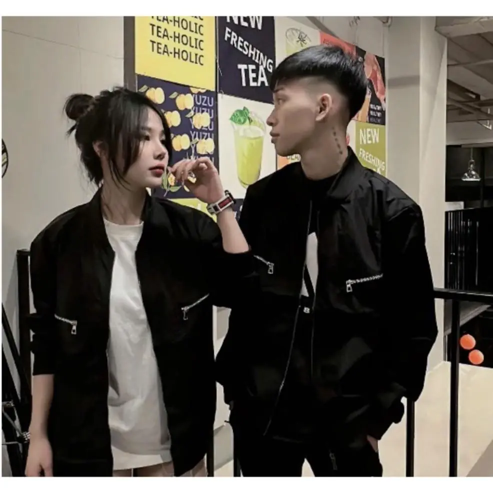 Áo Khoác Gió 2 Lớp Mix 2 Khóa Hàng Cao Cấp Đủ Tem Mác cHuẩn DSQ Chuẩn Như Hình ,Cổ Bo Gân khóa bạc Nam Menswear