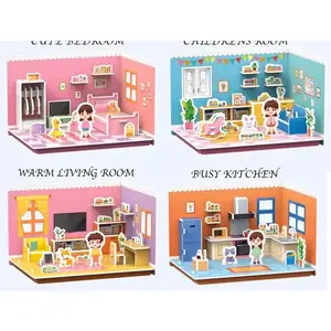 HAPPYBEARTOYS Puzzle 3D DIY CRAFT Bahan Foam & Paper Mainan Puzzle Edukasi Anak Perempuan - BABY / Keren