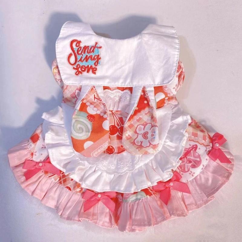 Product Introduction of Pink Princess Bailey Sweet Puff Sleeve Dress Cat Dog Clothes Summer Maltese Thickened Spring Autumn Style 1