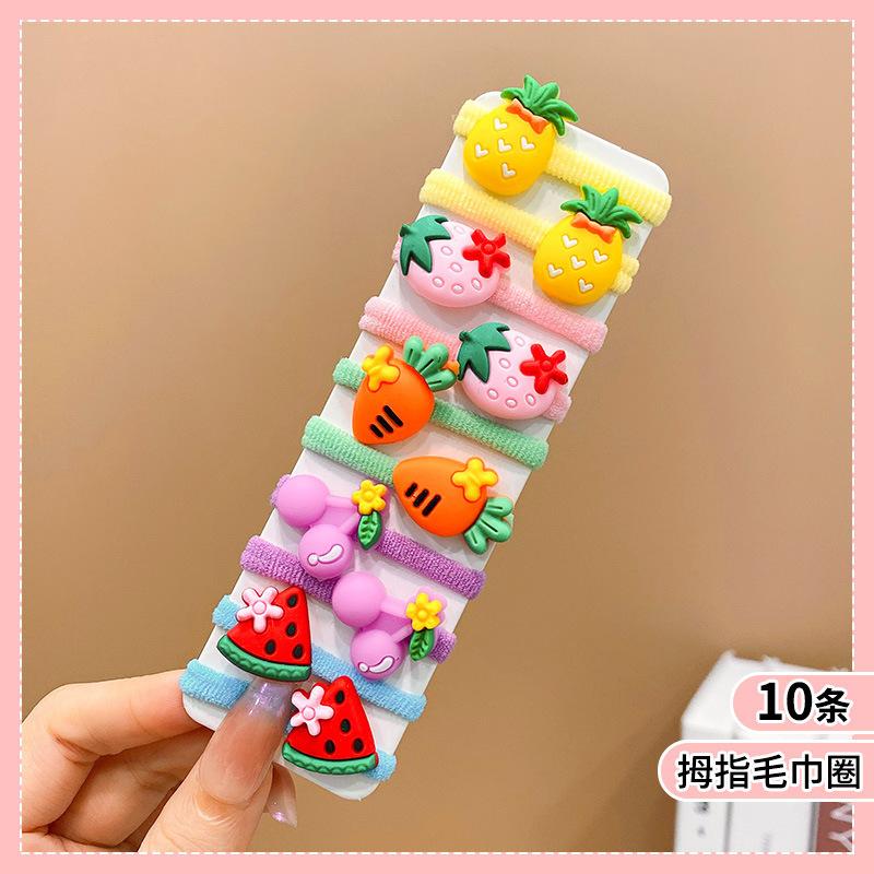 10 PCS for Children Cute High Stretch Headband Hair Accessories Little Girl Candy Color Trendy Hair Circle Headband 3